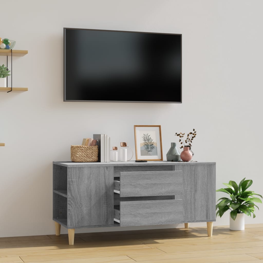 vidaXL TV-taso harmaa Sonoma 102×44,5×50 cm tekninen puu