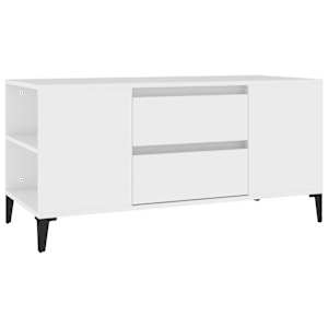 TV skříňka bílá 102x44,5x50 cm kompozitní dřevo - obrázek 2