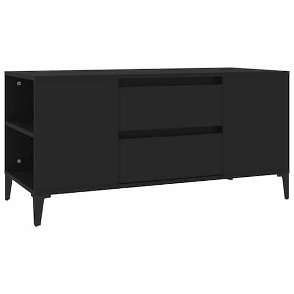 vidaXL telerikapp, must, 102x44,5x50 cm, tehispuit