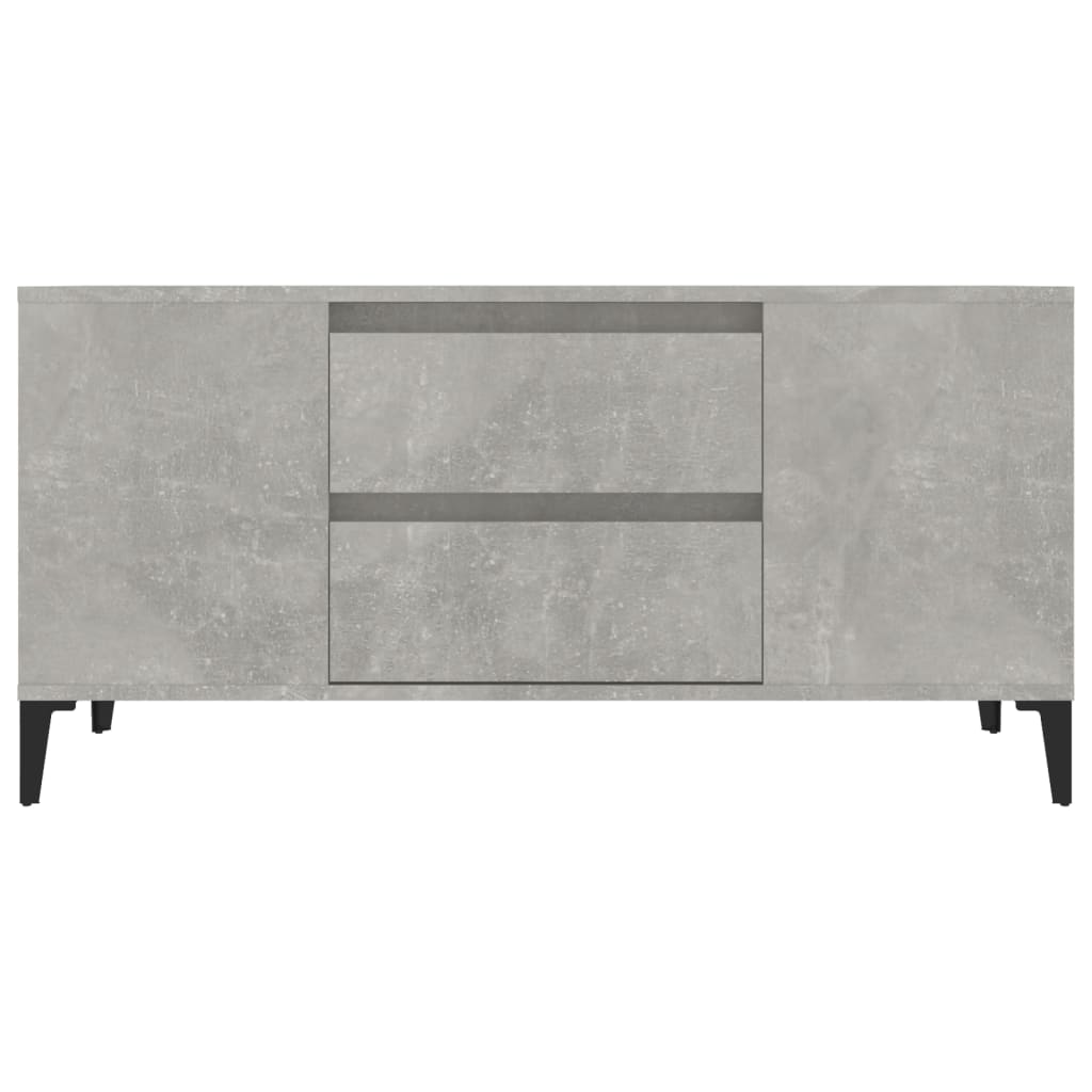 betonszürke szerelt fa TV-szekrény 102 x 44,5 x 50 cm