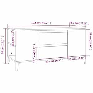 TV skříňka šedá sonoma 102x44,5x50 cm kompozitní dřevo - obrázek 10
