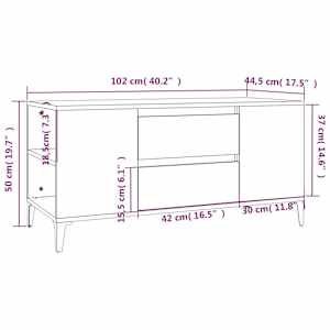 TV skříňka hnědý dub 102x44,5x50 cm kompozitní dřevo - obrázek 10