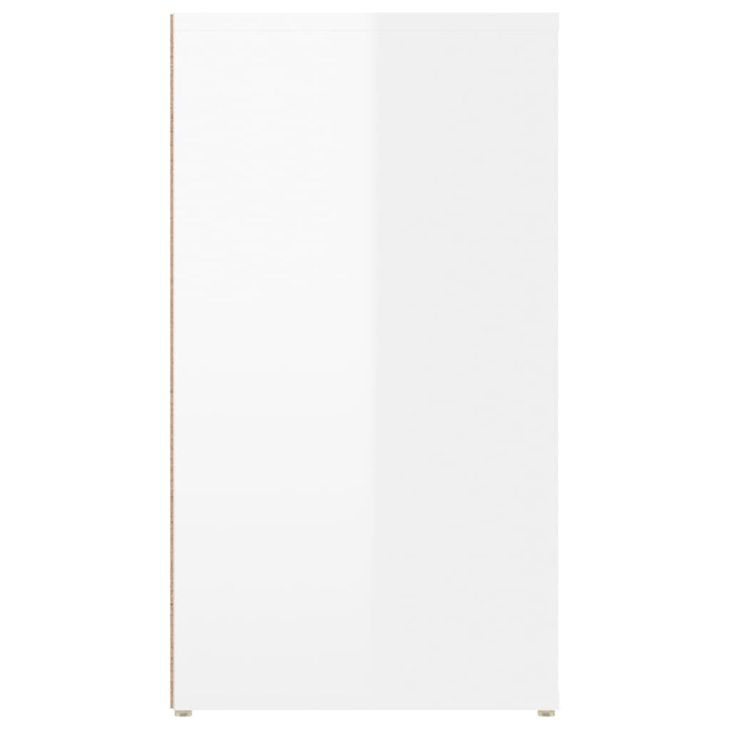 magasfényű fehér szerelt fa tálalószekrény 100 x 33 x 59,5 cm