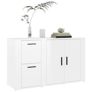 Příborník bílý s vysokým leskem 100x33x59,5 cm kompozitní dřevo - obrázek 4
