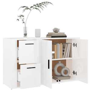 Příborník bílý s vysokým leskem 100x33x59,5 cm kompozitní dřevo - obrázek 5