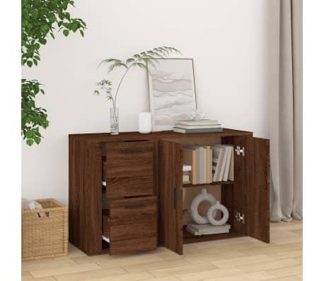 vidaXL Sideboard Braun Eichen-Optik 100x33x59,5 cm Holzwerkstoff