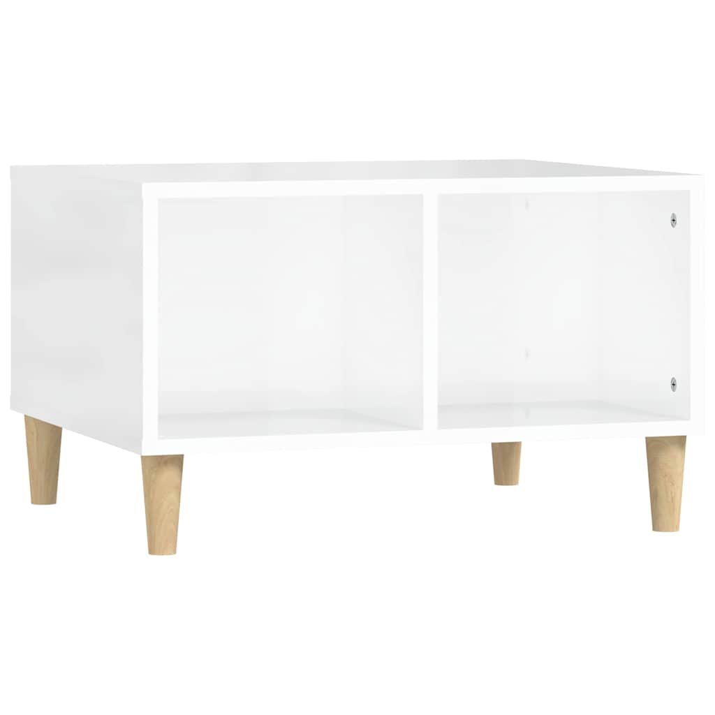 vidaXL Konferenční stolek bílý s leskem 60x50x36,5 cm kompozitní dřevo