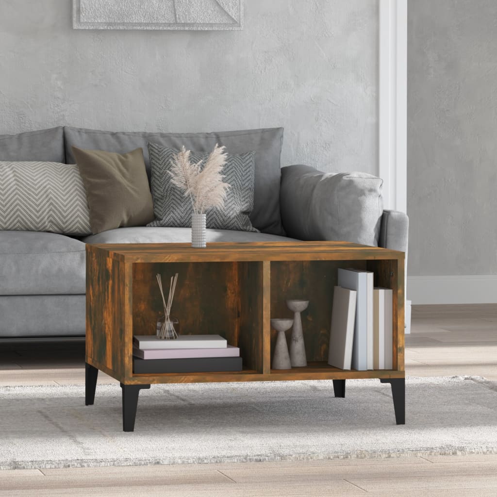 vida XL Couchtisch Räuchereiche 60x 50x 36,5 cm Holzwerkstoff