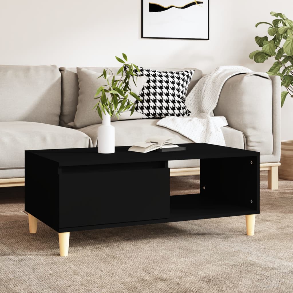 vida XL Couchtisch Schwarz 90x 50x 36,5 cm Holzwerkstoff