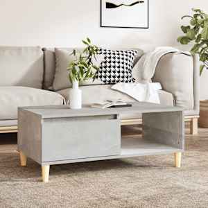 Klubska mizica betonsko siva 90x50x36,5 cm inženirski les