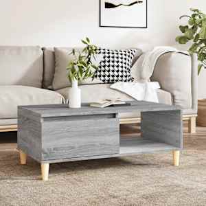 Klubska mizica siva sonoma 90x50x36,5 cm inženirski les