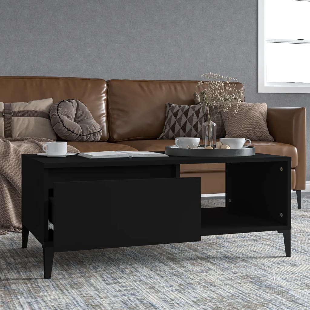 vida XL Couchtisch Schwarz 90x 50x 36,5 cm Holzwerkstoff