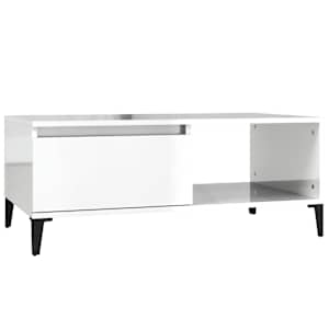 Konferenční stolek bílý s leskem 90x50x36,5 cm kompozitní dřevo - obrázek 2