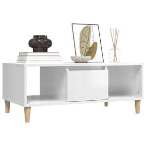 Konferenční stolek bílý s leskem 90x50x36,5 cm kompozitní dřevo - obrázek 4