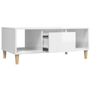 Konferenční stolek bílý s leskem 90x50x36,5 cm kompozitní dřevo - obrázek 6