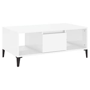 Konferenční stolek bílý s leskem 90x50x36,5 cm kompozitní dřevo - obrázek 2