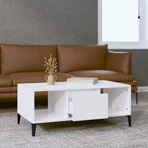 Konferenční stolek bílý s leskem 90x50x36,5 cm kompozitní dřevo - obrázek 3