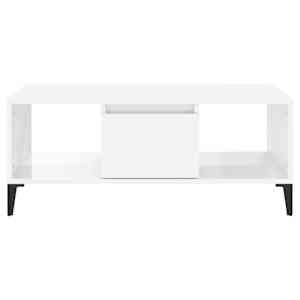 Konferenční stolek bílý s leskem 90x50x36,5 cm kompozitní dřevo - obrázek 5