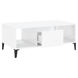 Konferenční stolek bílý s leskem 90x50x36,5 cm kompozitní dřevo - obrázek 6