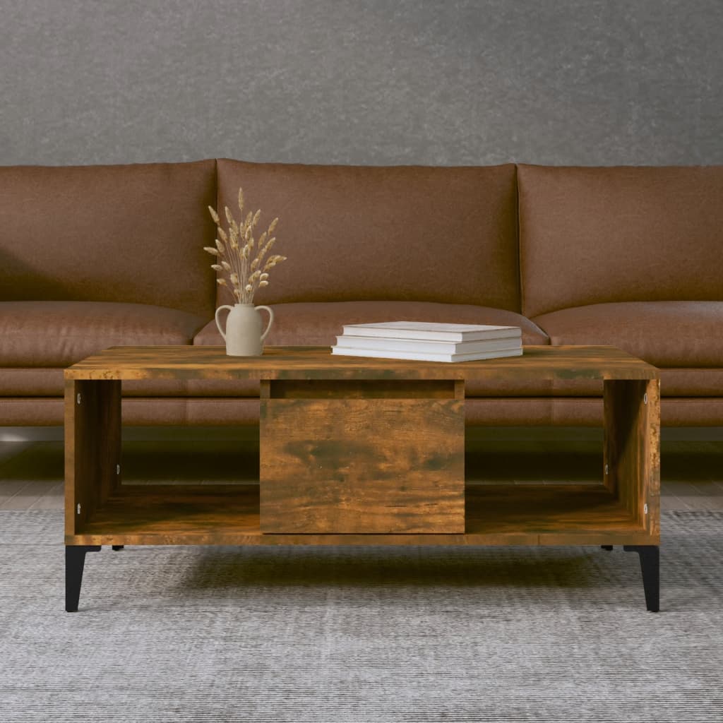 vida XL Couchtisch Räuchereiche 90x 50x 36,5 cm Holzwerkstoff
