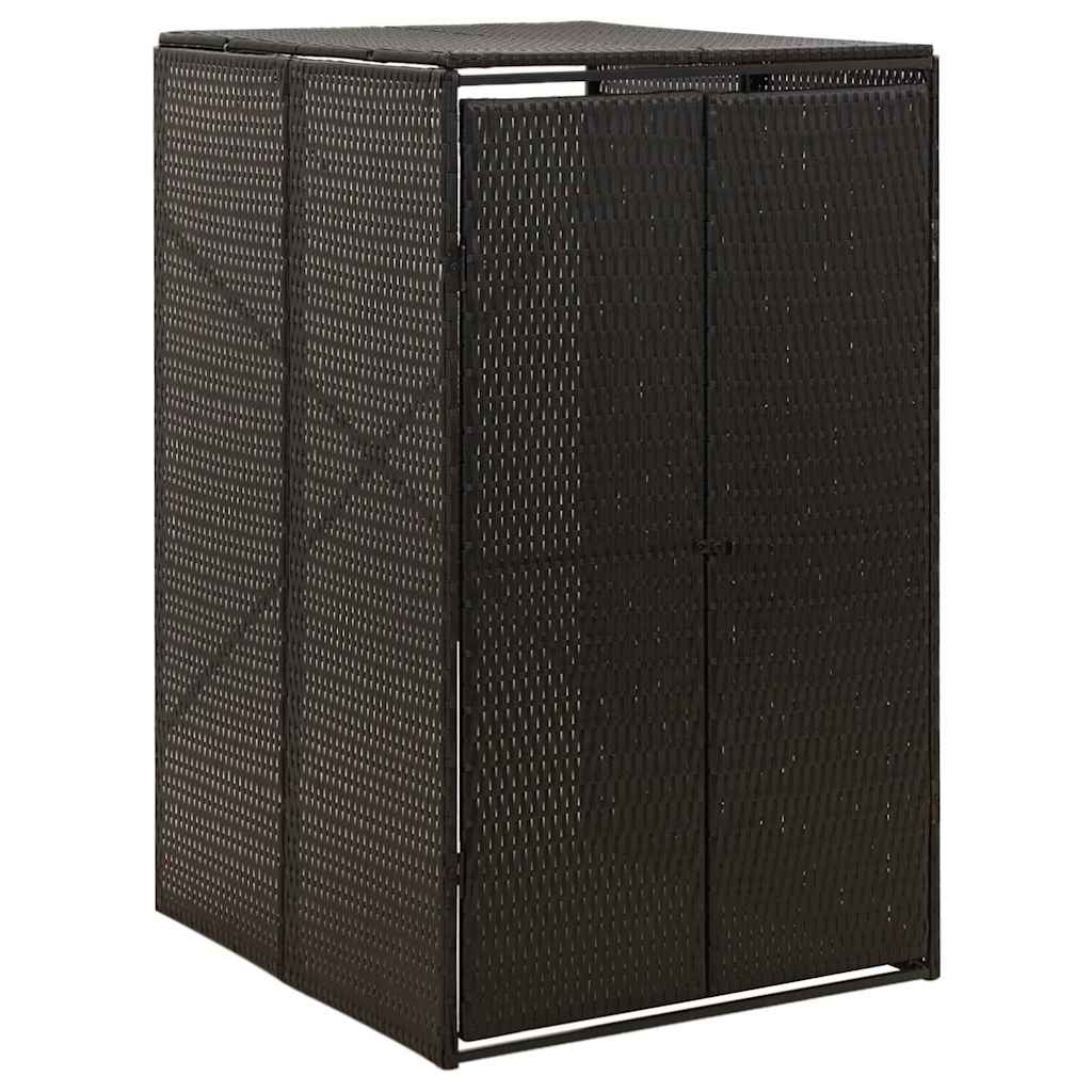 vidaXL Mülltonnenbox für 1 Tonne Schwarz 70x80x117 cm Poly Rattan