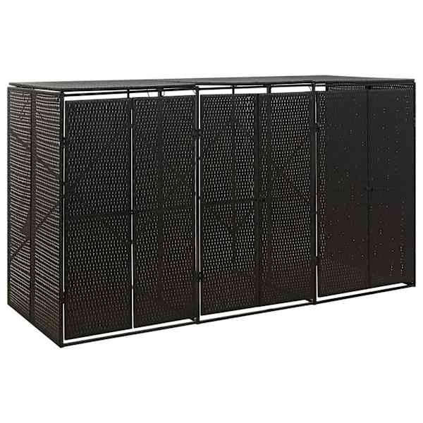 vidaXL kolme pr&uuml;gikasti kuur, must, 207 x 80 x 117 cm, pol&uuml;rotang