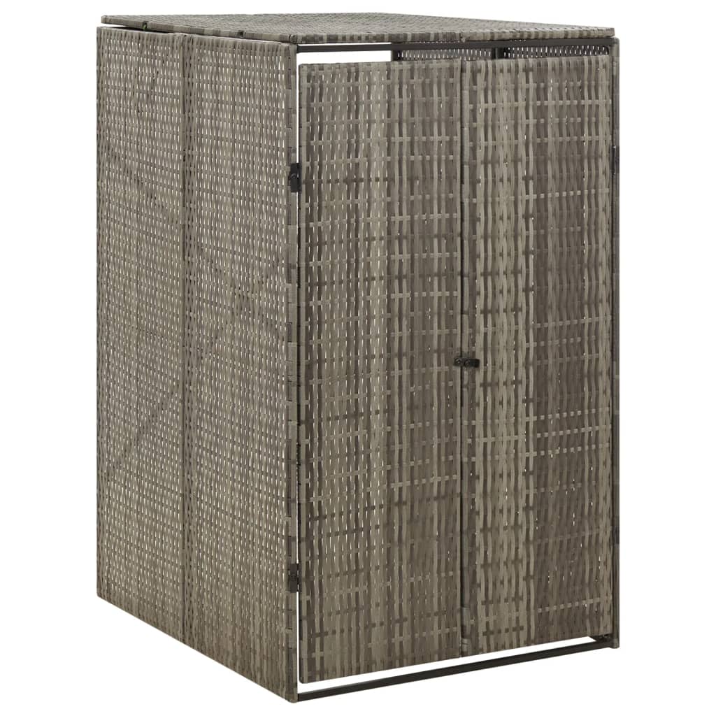 vidaXL Abri pour poubelle Gris 70x80x117 cm Résine tressée