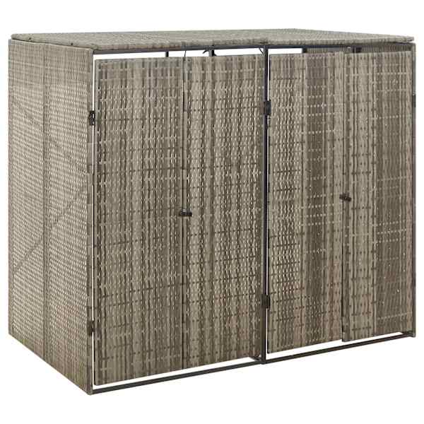 vidaXL kahe pr&uuml;gikasti kuur, hall, 140 x 80 x 117 cm, pol&uuml;rotang