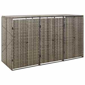 vidaXL kolme pr&uuml;gikasti kuur, hall, 207 x 80 x 117 cm, pol&uuml;rotang