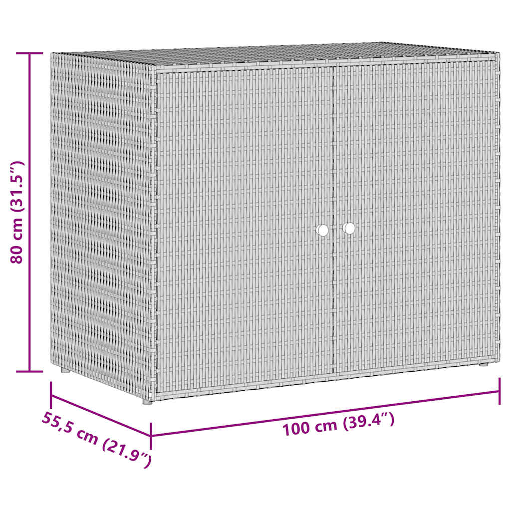 Storage Unit Outdoor Storage Cabinet Patio Storage Box Poly Rattan vidaXL - Picture 5 of 24