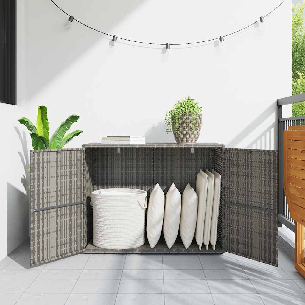 vidaXL szürke polyrattan kerti tárolószekrény 100 x 55,5 x 80 cm