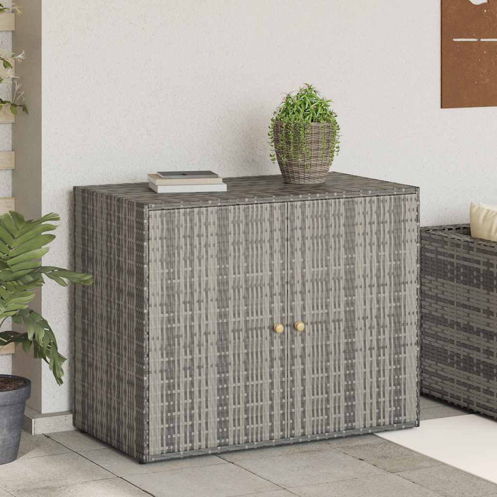 vidaXL Dulap de depozitare de grădină, gri, 100x55,5x80 cm, poliratan