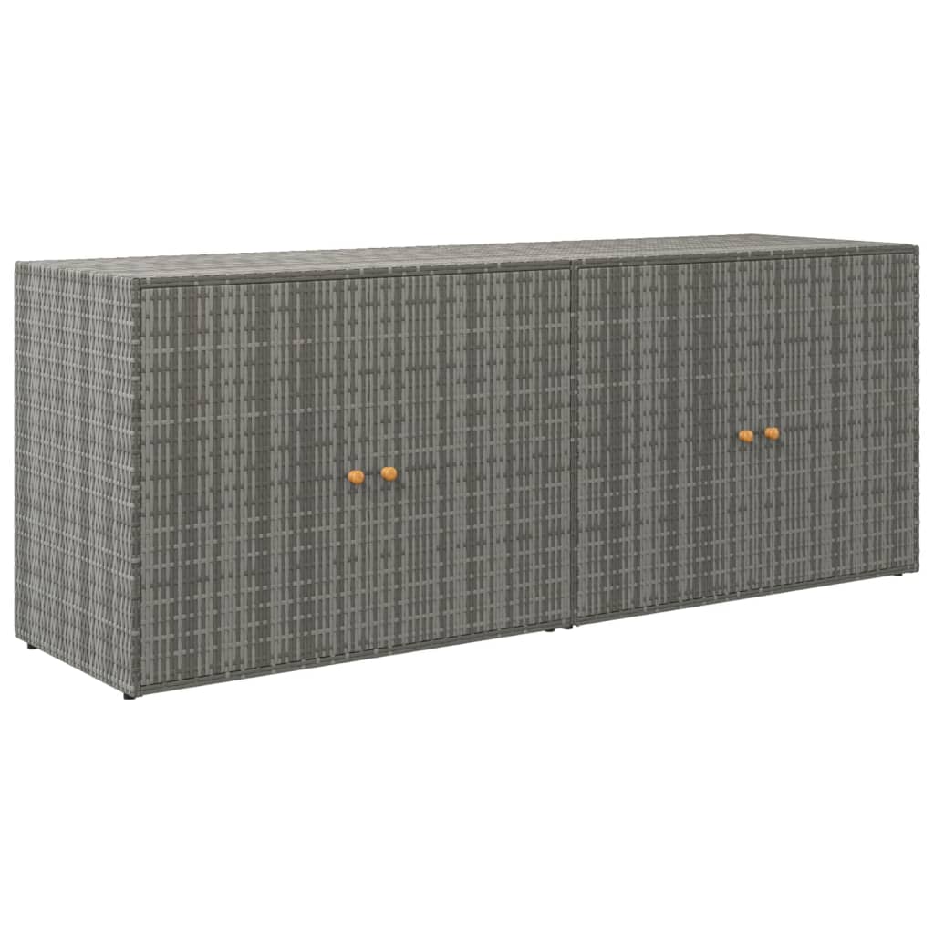 vidaXL Zahradní úložná skříň šedá 198 x 55,5 x 80 cm polyratan