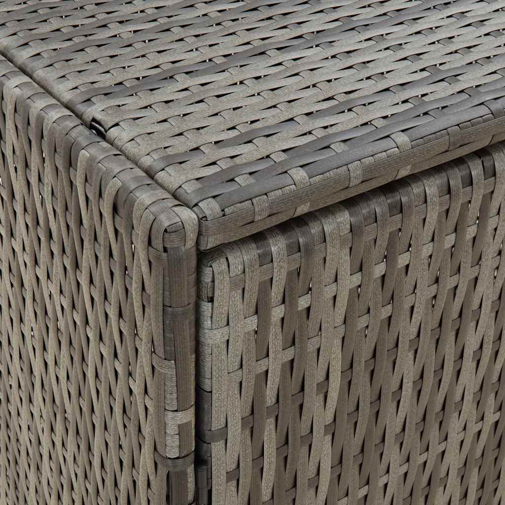 Garden Storage Cabinet 59x40x180 cm Poly Rattan Organiser Black/Grey vidaXL - Picture 24 of 26