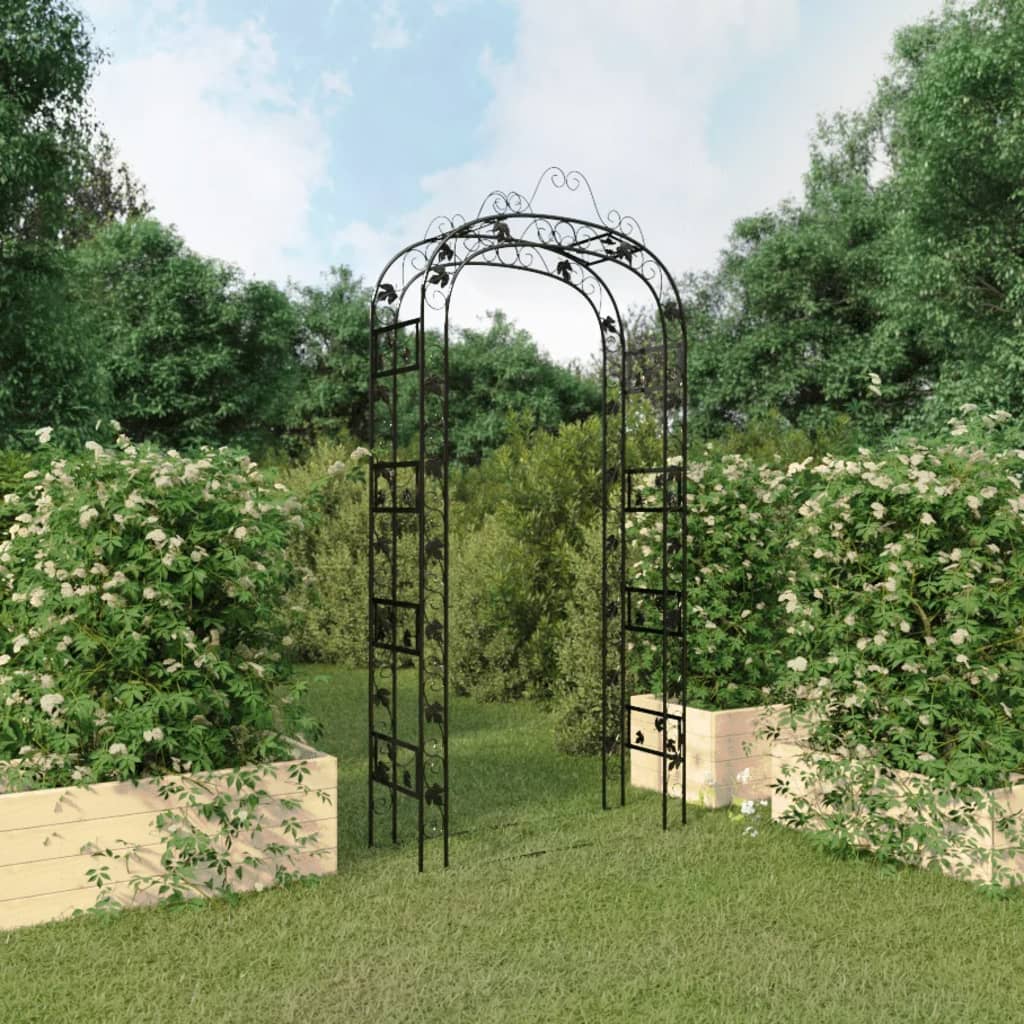 vidaXL Gartenbogen Schwarz 116x45x240 cm Stahl