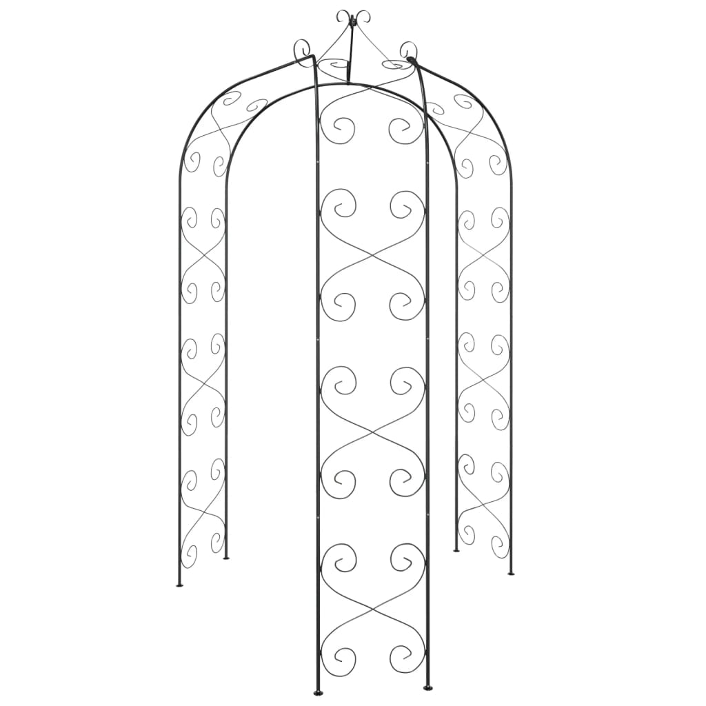 vidaXL fekete acél kerti boltív Ø180 x 255 cm