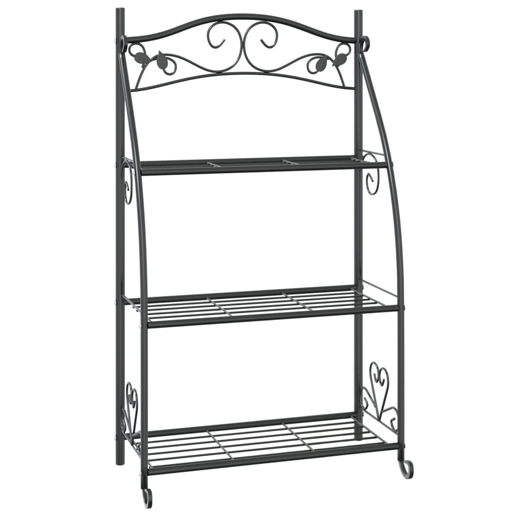 Thumbnail - vidaXL Blumenregal Schwarz 56x30x96 cm Stahl
