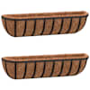 vidaXL seina taimekastid 2 tk, kookosvoodriga, must, 61x19x16 cm teras