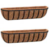 vidaXL seina taimekastid 2 tk, kookosvoodriga, must, 91x20x23 cm teras