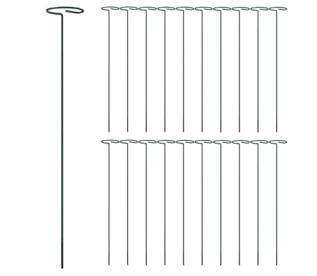 vidaXL Hageplanteplugger 20 stk mørkegrønn 40 cm stål