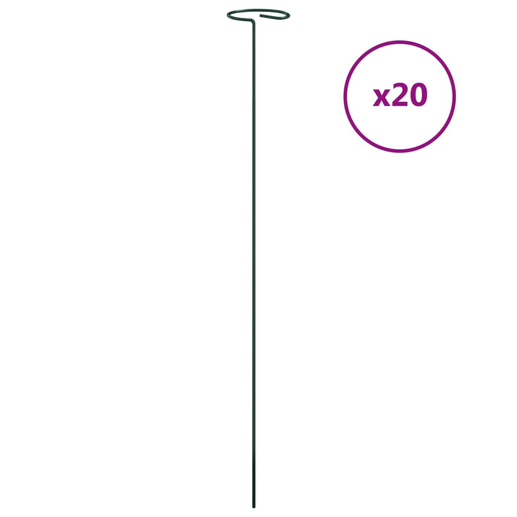 vidaXL Tyčky k rostlinám 20 ks tmavě zelené 61 cm ocel