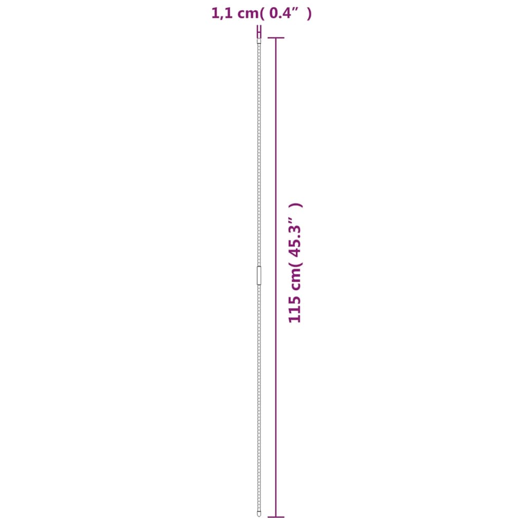 30 db zöld acél kerti növénykaró 115 cm 