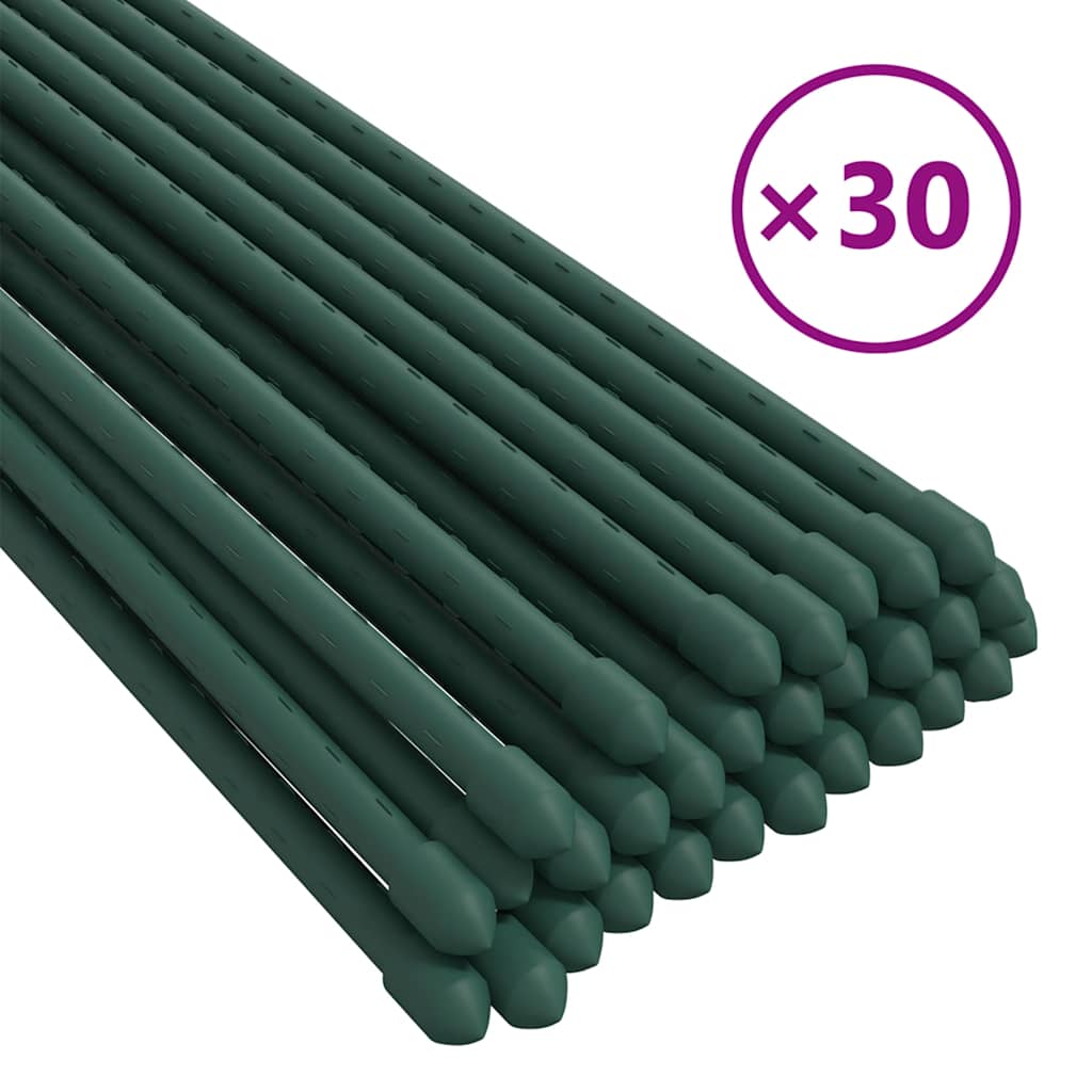 vidaXL Tyčky k rostlinám 30 ks zelené 150 cm ocel