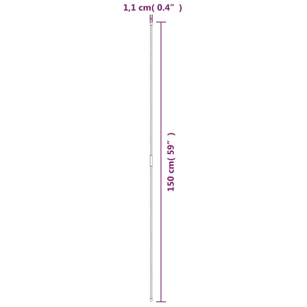 30 db zöld acél kerti növénykaró 150 cm 