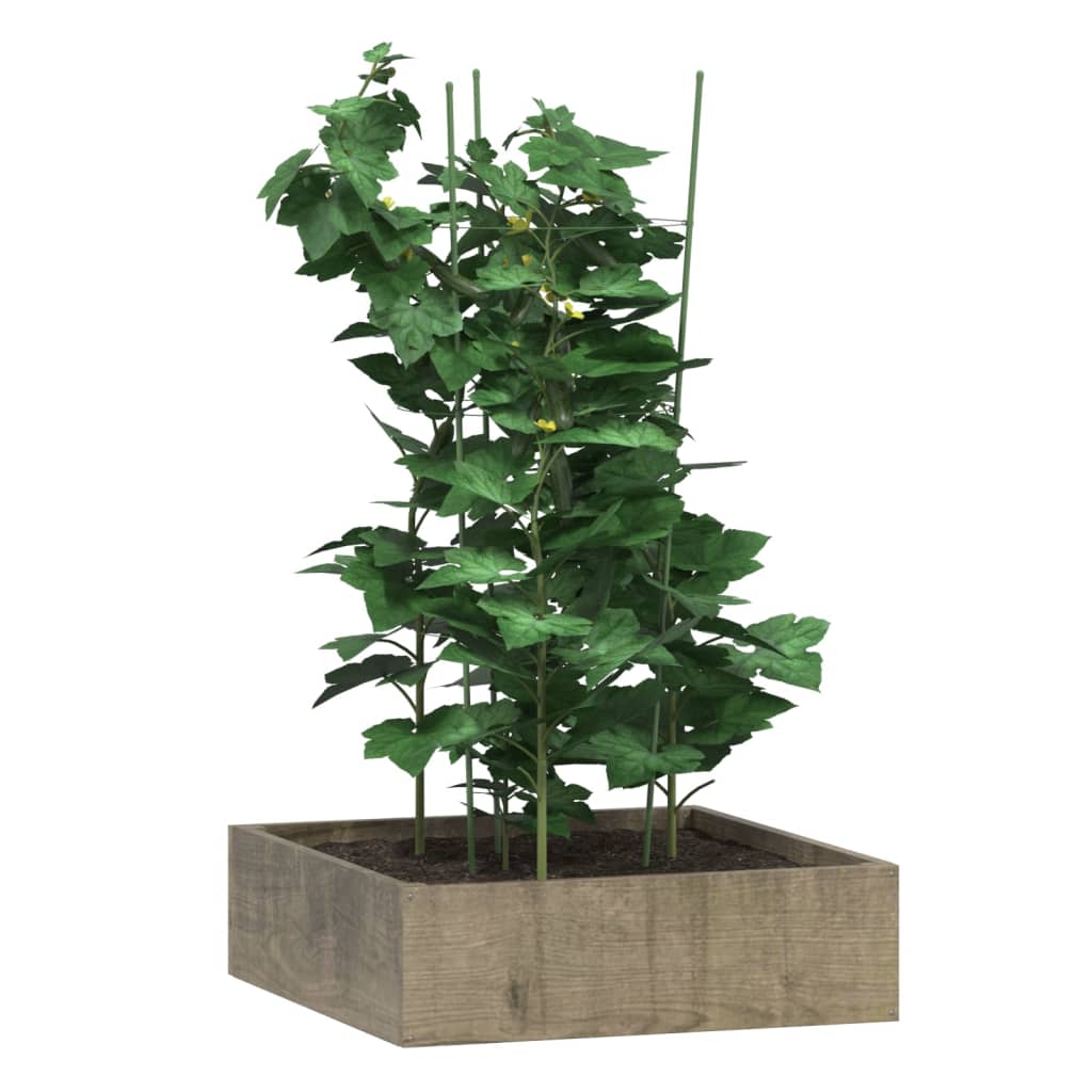 vidaXL Plantensteunen 5 st met 3 ringen 75 cm staal groen afbeelding