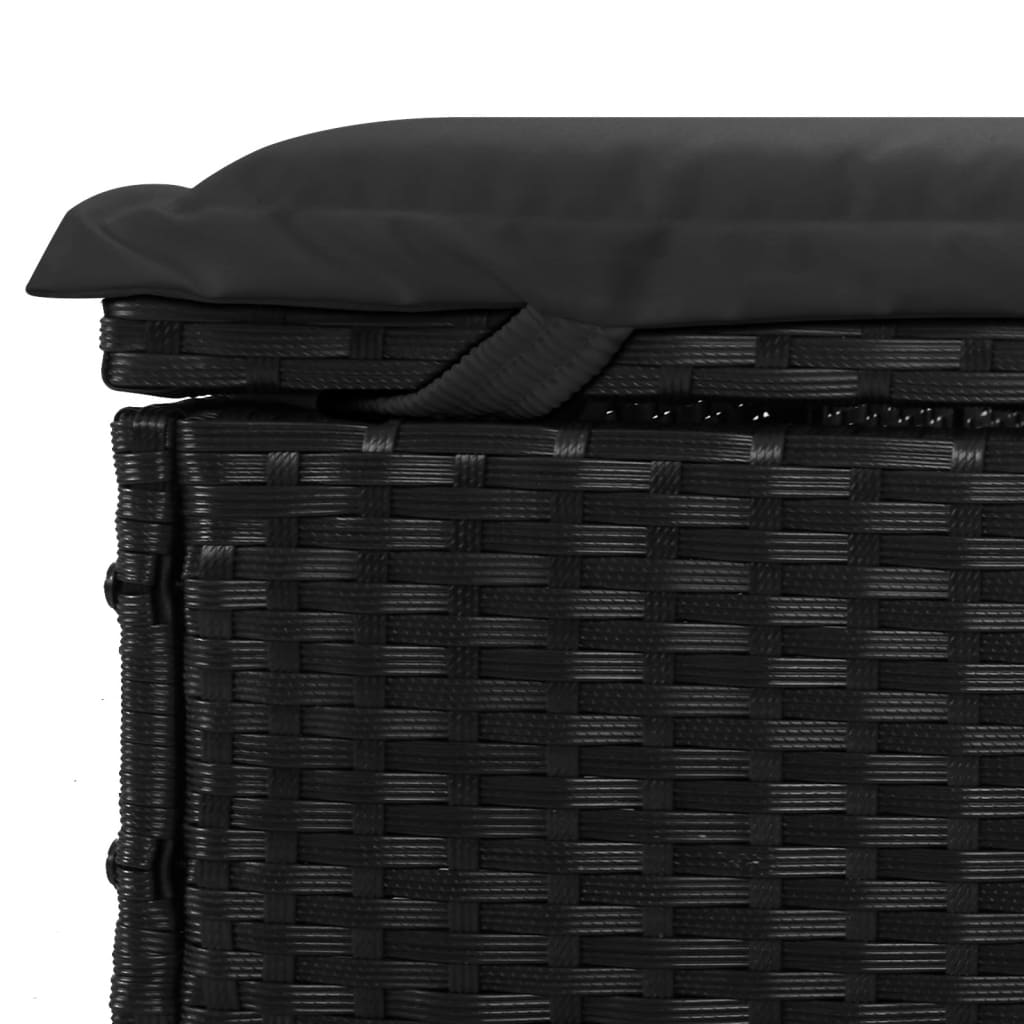 fekete polyrattan napágy kerek tetővel 211 x 57 x 140 cm