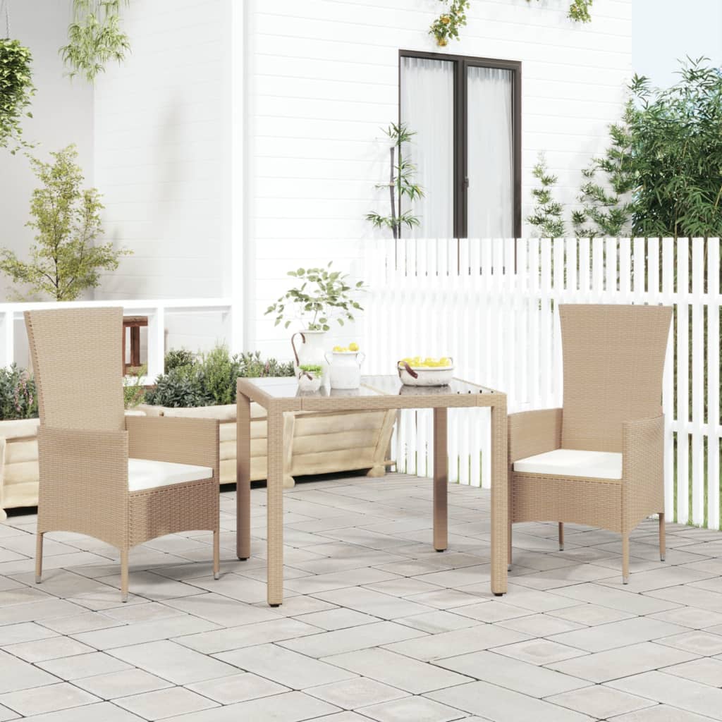 Thumbnail - vidaXL Gartenstühle mit Kissen 2 Stk. Poly Rattan Beige