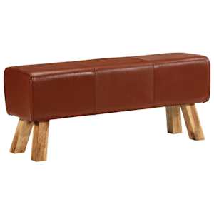 Lavice gymnastický kůň hnědá 110 cm pravá kůže a mangovník - obrázek 9