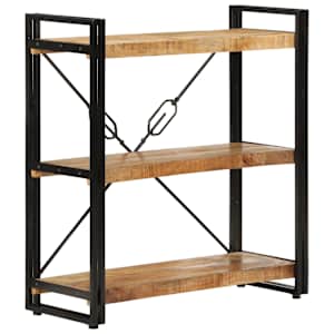 Knihovna se 3 policemi 77x30x80 cm masivní mangovník a železo - obrázek 7