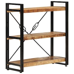 Knihovna se 3 policemi 77x30x80 cm masivní mangovník a železo - obrázek 10